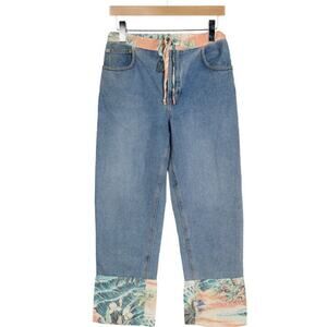 Agolde Rio Palm Tree Print Cuff Jeans Size 27